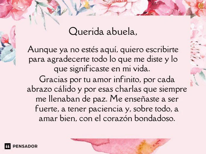Tributo amoroso a mi abuelita fallecida