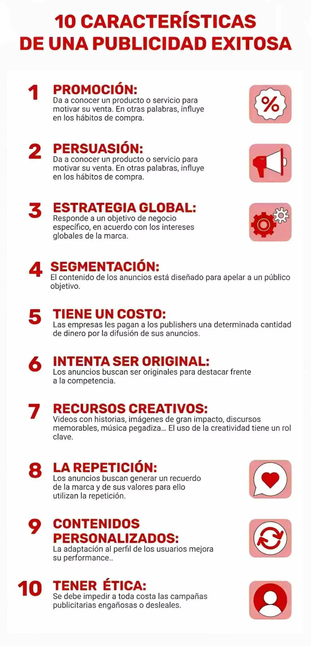 Características clave de un anuncio publicitario resumen esencial