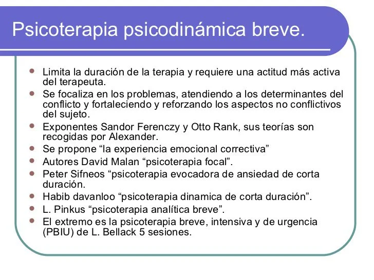Objetivos Terapéuticos en la Terapia Psicodinámica Visión Concisa