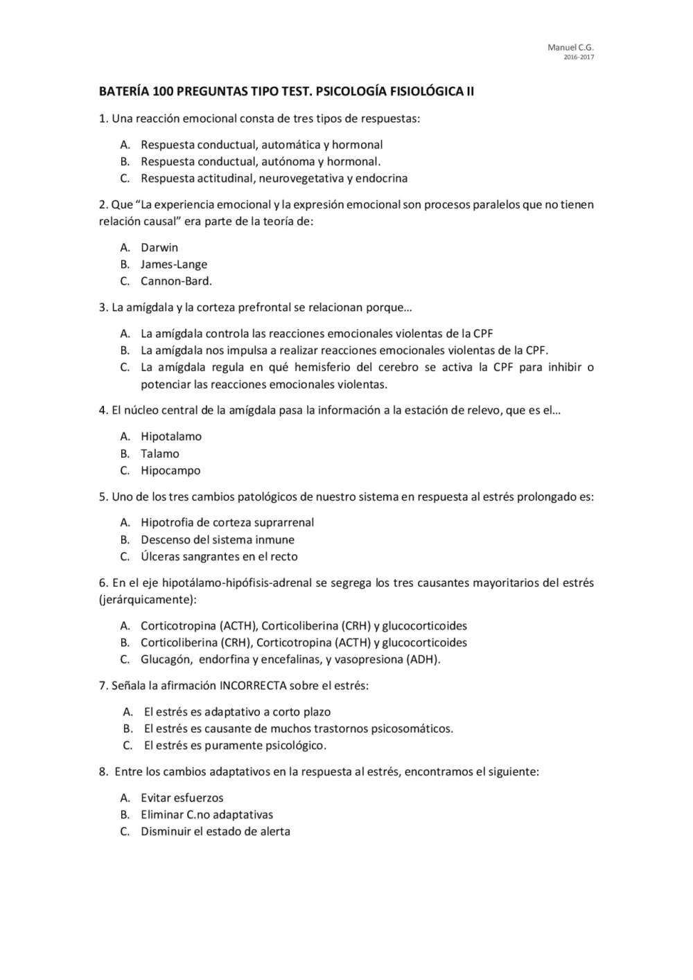 100 Preguntas de Psicología Respuestas Concisas