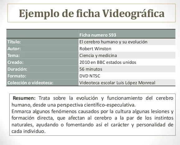 Ficha Videográfica Todo lo que necesitas saber